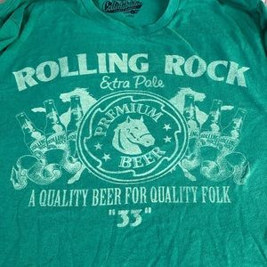 Rolling Rock Hipster Skater College Beer Shirt